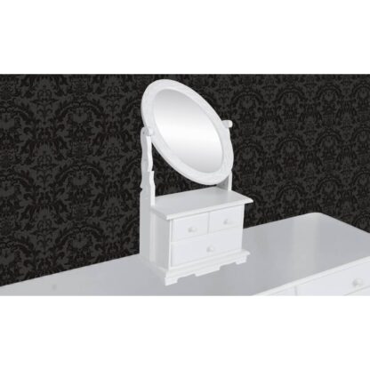 Schminktisch mit ovalem Schwenkspiegel MDF - Image 3