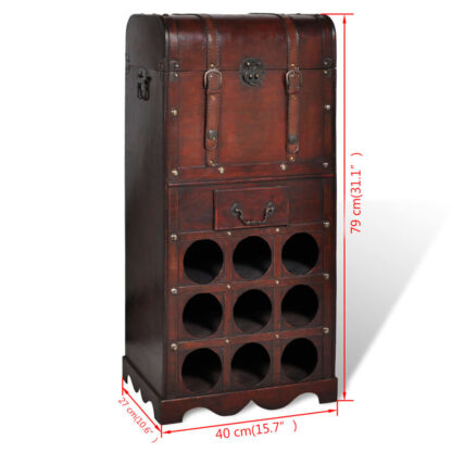 Holz-Flaschenregal für 9 Flaschen mit Aufbewahrungstruhe - Image 4