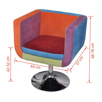Würfel-Sessel mit Patchwork-Design Stoff - Image 6