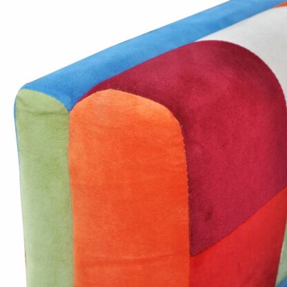 Würfel-Sessel mit verchromten Füßen Patchwork-Design Stoff - Image 5