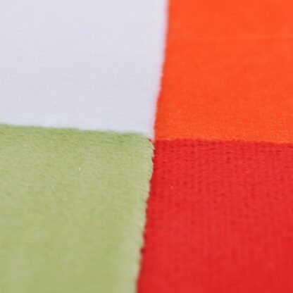 Würfel-Sessel mit verchromten Füßen Patchwork-Design Stoff - Image 6