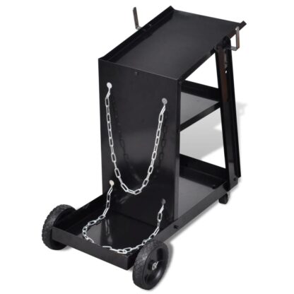 Schweißwagen Schwarz Handwagen mit 3 Regalen - Image 4