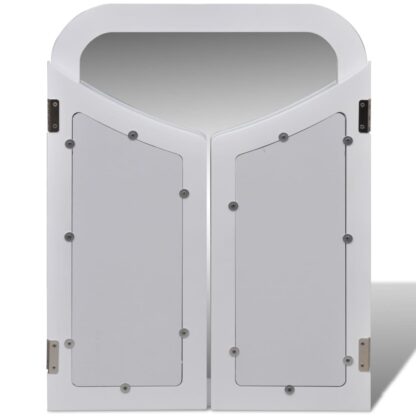 Schminktisch mit 3-in-1 Spiegel und Hocker 2 Schubladen Weiß - Image 7