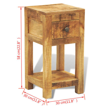 Nachttisch mit 1 Schublade Mango Massivholz - Image 10