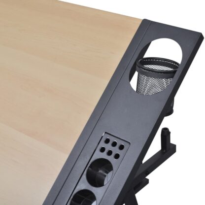 Zeichentisch mit neigbarer Tischplatte 2 Schubladen und Hocker - Image 6