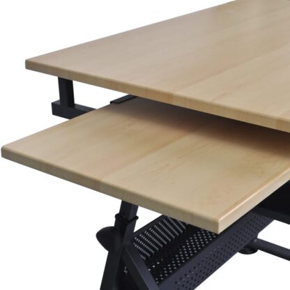 Zeichentisch mit neigbarer Tischplatte 2 Schubladen und Hocker - Image 7