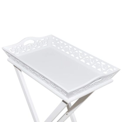 Serviertisch/Beistelltisch mit Tablett Weiß - Image 6