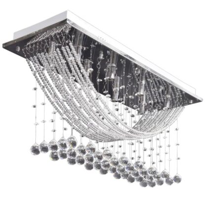 Weiße Deckenlampe mit funkelnden Glasperlen 8 x G9 29 cm - Image 2