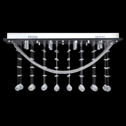 Weiße Deckenlampe mit funkelnden Glasperlen 8 x G9 29 cm - Image 3