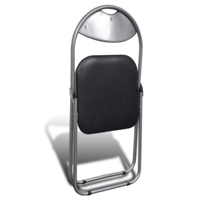 Klappbare Esszimmerstühle 6 Stk. Schwarz Kunstleder und Stahl - Image 5