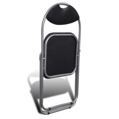 Klappbare Esszimmerstühle 6 Stk. Schwarz Kunstleder und Stahl - Image 6