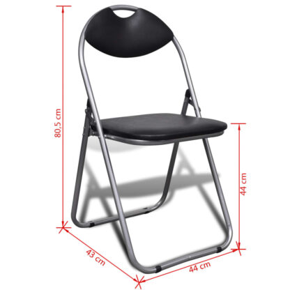 Klappbare Esszimmerstühle 6 Stk. Schwarz Kunstleder und Stahl - Image 10