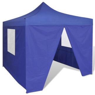 Faltzelt mit 4 Wänden 3 x 3 m Blau