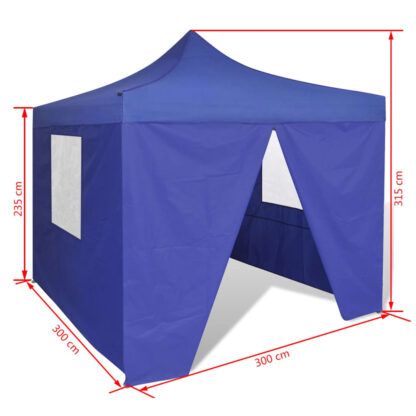 Faltzelt mit 4 Wänden 3 x 3 m Blau - Image 11