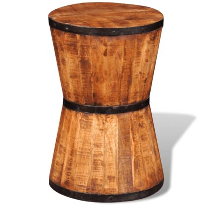 Sanduhr-Hocker Raues Mangoholz - Image 2