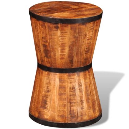 Sanduhr-Hocker Raues Mangoholz - Image 4