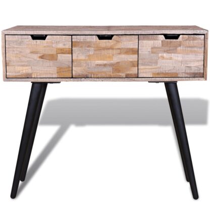 Konsolentisch mit 3 Schubladen Altholz Teak - Image 2