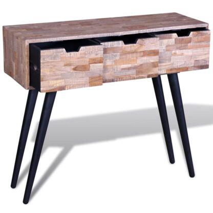 Konsolentisch mit 3 Schubladen Altholz Teak - Image 3