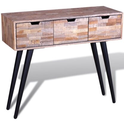 Konsolentisch mit 3 Schubladen Altholz Teak - Image 5