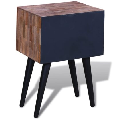 Nachttisch mit 2 Schubladen Altholz Teak - Image 6