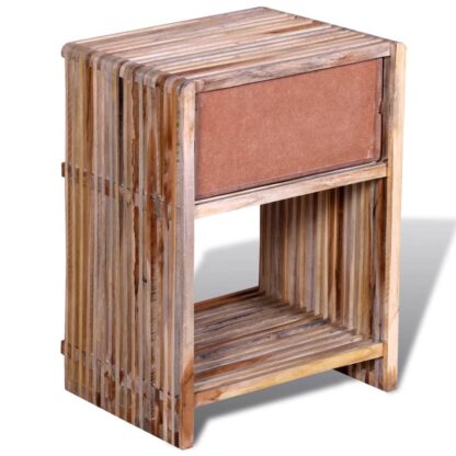 Nachttisch mit Schublade Altholz Teak - Image 7