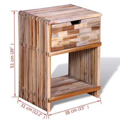 Nachttisch mit Schublade Altholz Teak - Image 10