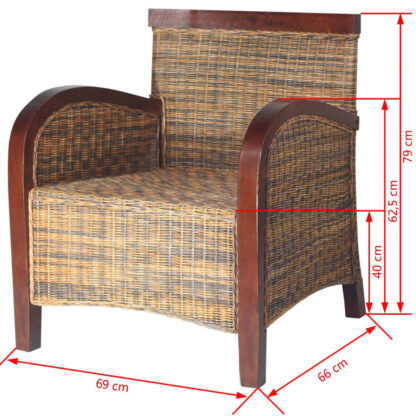Sessel Handgewebtes Rattan - Image 6