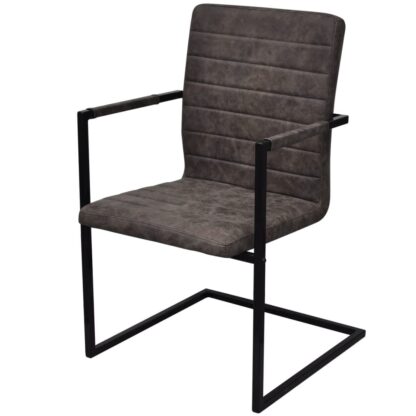 Freischwinger 2 Stk. Braun Kunstleder - Image 3