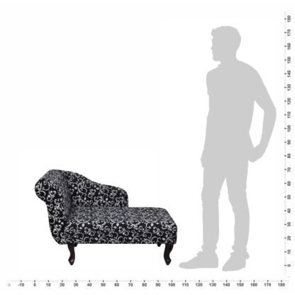 Chaiselongue Schwarz und Weiß Stoff - Image 2