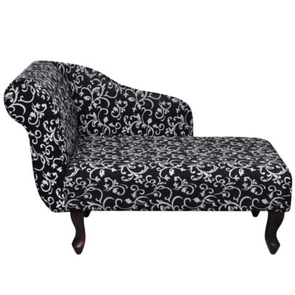 Chaiselongue Schwarz und Weiß Stoff - Image 3