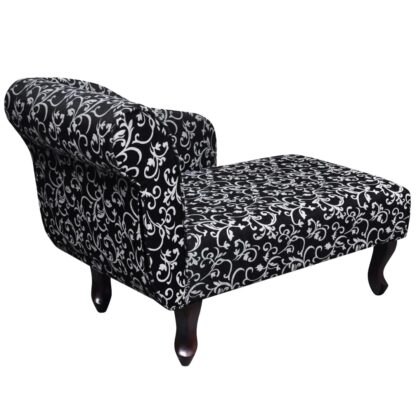 Chaiselongue Schwarz und Weiß Stoff - Image 4