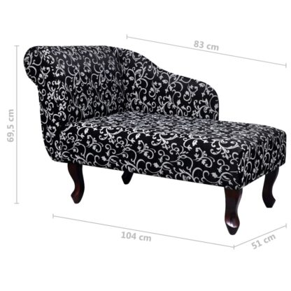 Chaiselongue Schwarz und Weiß Stoff - Image 6