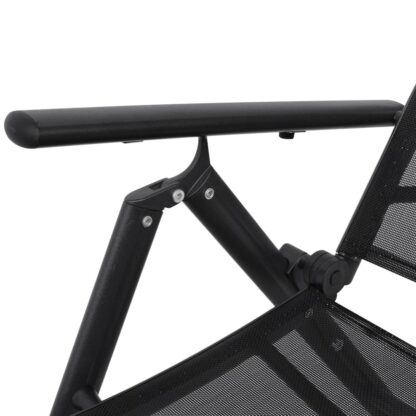 Sonnenliege Klappbar Aluminium 178x63,5x96 cm Schwarz - Image 4
