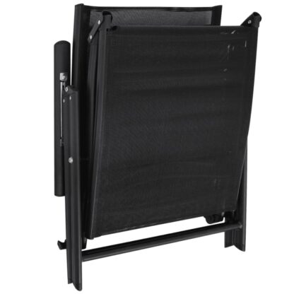 Sonnenliege Klappbar Aluminium 178x63,5x96 cm Schwarz - Image 5