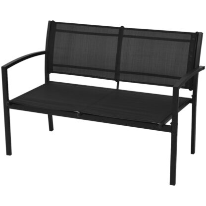 4-tlg. Garten-Lounge-Set Textilene Schwarz - Image 4