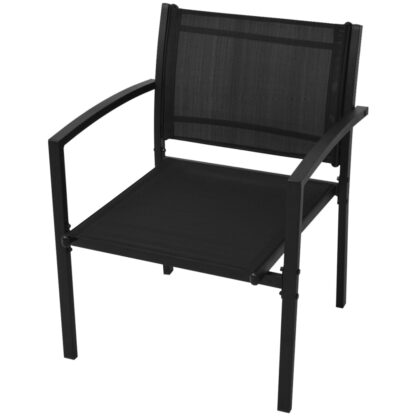 4-tlg. Garten-Lounge-Set Textilene Schwarz - Image 5