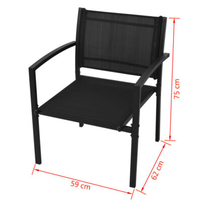 4-tlg. Garten-Lounge-Set Textilene Schwarz - Image 6