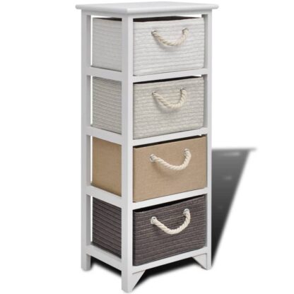 Beistellschrank mit 4 Körben Holz - Image 2