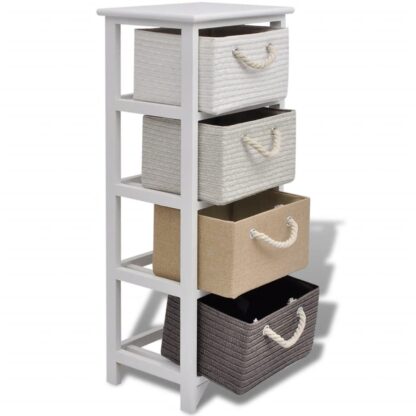 Beistellschrank mit 4 Körben Holz - Image 4