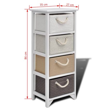 Beistellschrank mit 4 Körben Holz - Image 6
