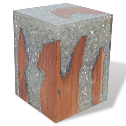 Hocker Teak Massivholz und Harz - Image 2
