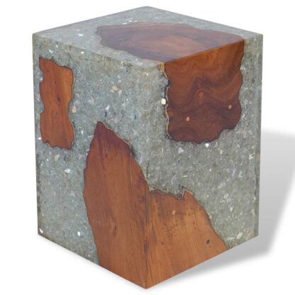 Hocker Teak Massivholz und Harz - Image 3