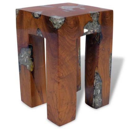 Hocker Massivholz Teak und Harz - Image 4