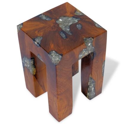 Hocker Massivholz Teak und Harz - Image 7