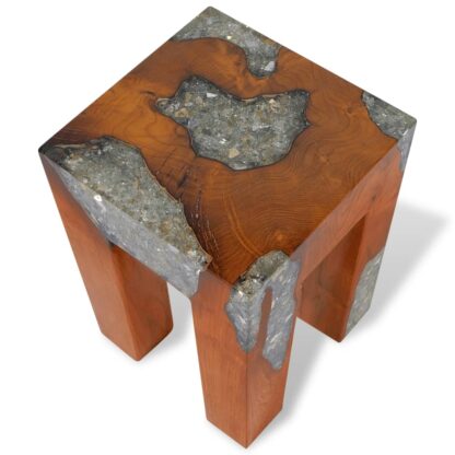 Hocker Massivholz Teak und Harz - Image 8