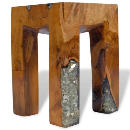 Hocker Massivholz Teak und Harz - Image 10