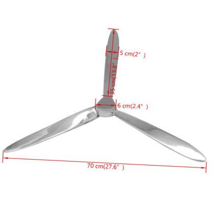 Wanddekoration Propeller Silbern 70cm Aluminium - Image 5