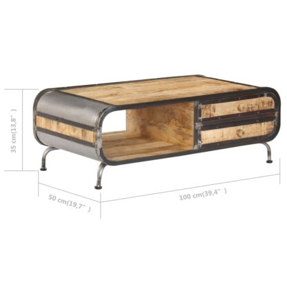 Couchtisch 100 x 50 x 35 cm Mango-Massivholz - Image 9