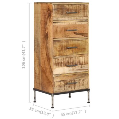 Kommode 45x35x106 cm Massivholz Mango - Image 8