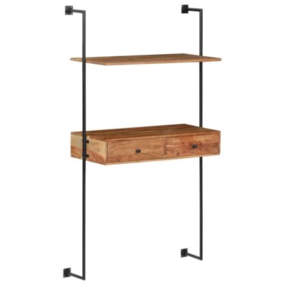 Wandschreibtisch 90x40x170 cm Massivholz Akazie - Image 11